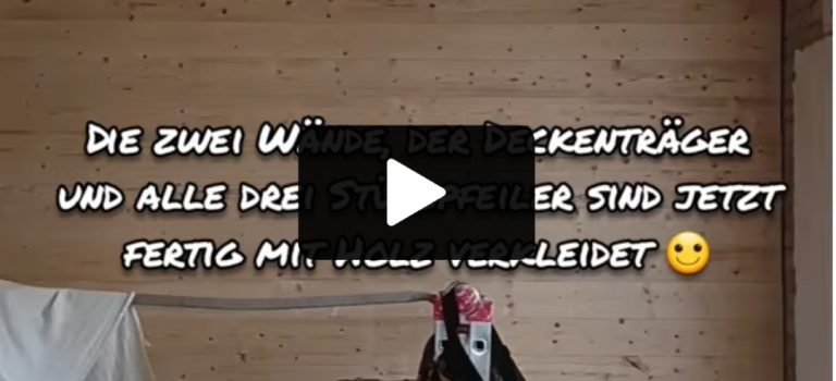 Wände Deckenträger Stützpfeiler fertig verkleidet